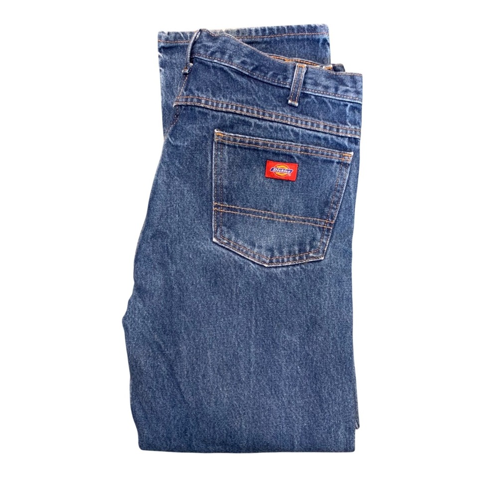 Dickies Regular Fit Straight Leg Blue Denim Jeans Mens 36x29 9393NB Workwear